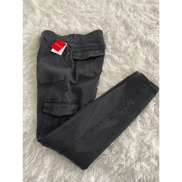 SPANX Womens Stretch Twill Cargo Pants Washed Black Size SP NWT - Picture 4 of 9